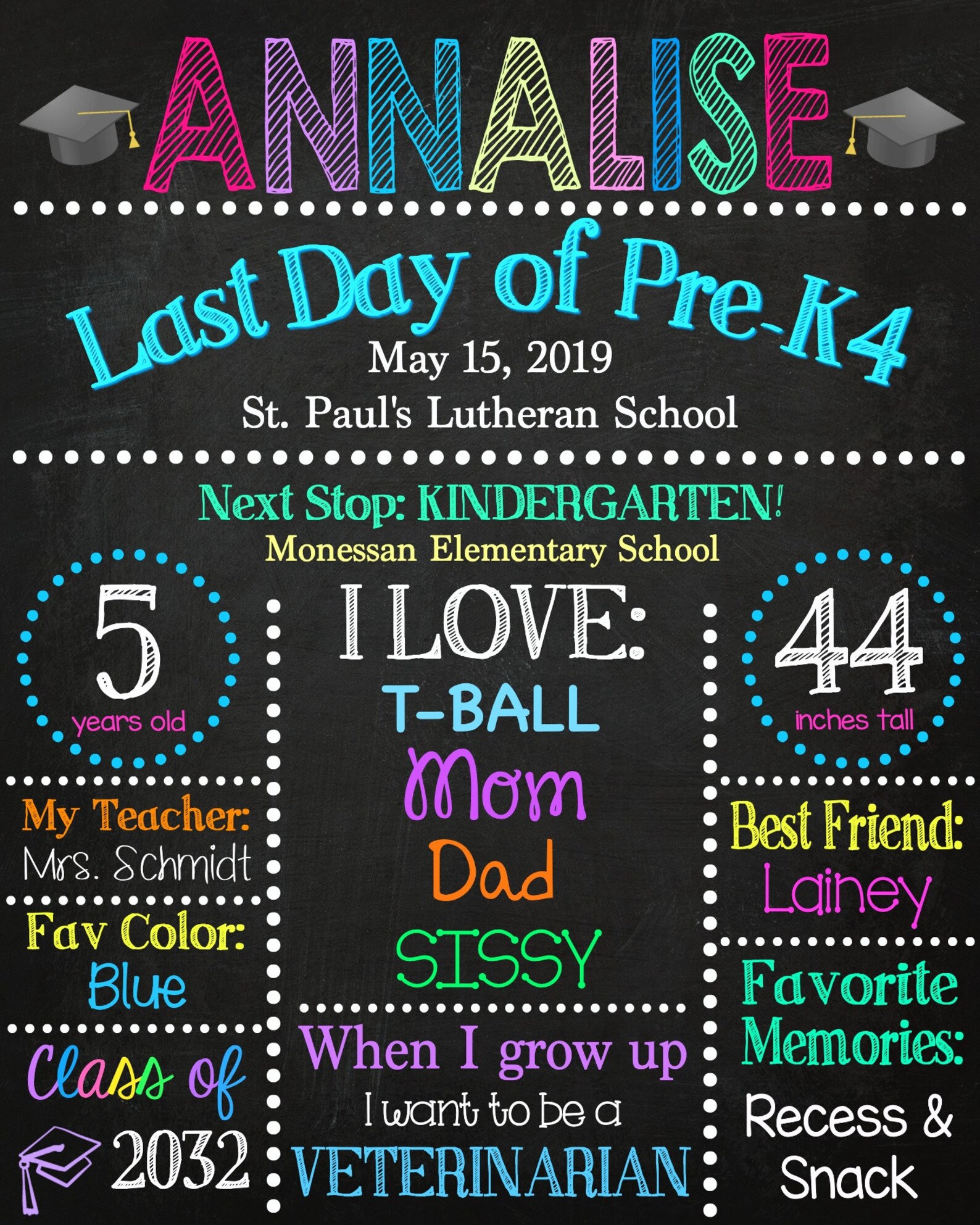 Prek Graduation Chalkboard Preschool Chalkboard Sign Etsy