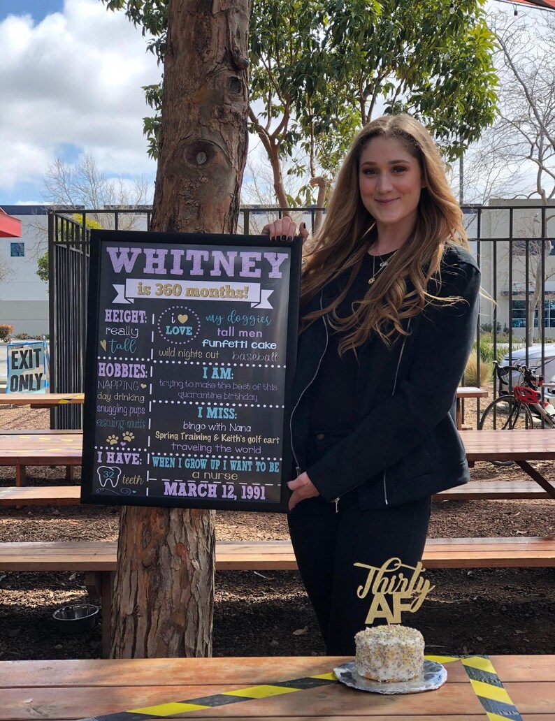 Dirty 30 Birthday Chalkboard - Adult Cake Smash Chalkboard - Rose Gold Chalkboard - Pink and Gold 30th Birthday - 30th Birthday Sign image 13