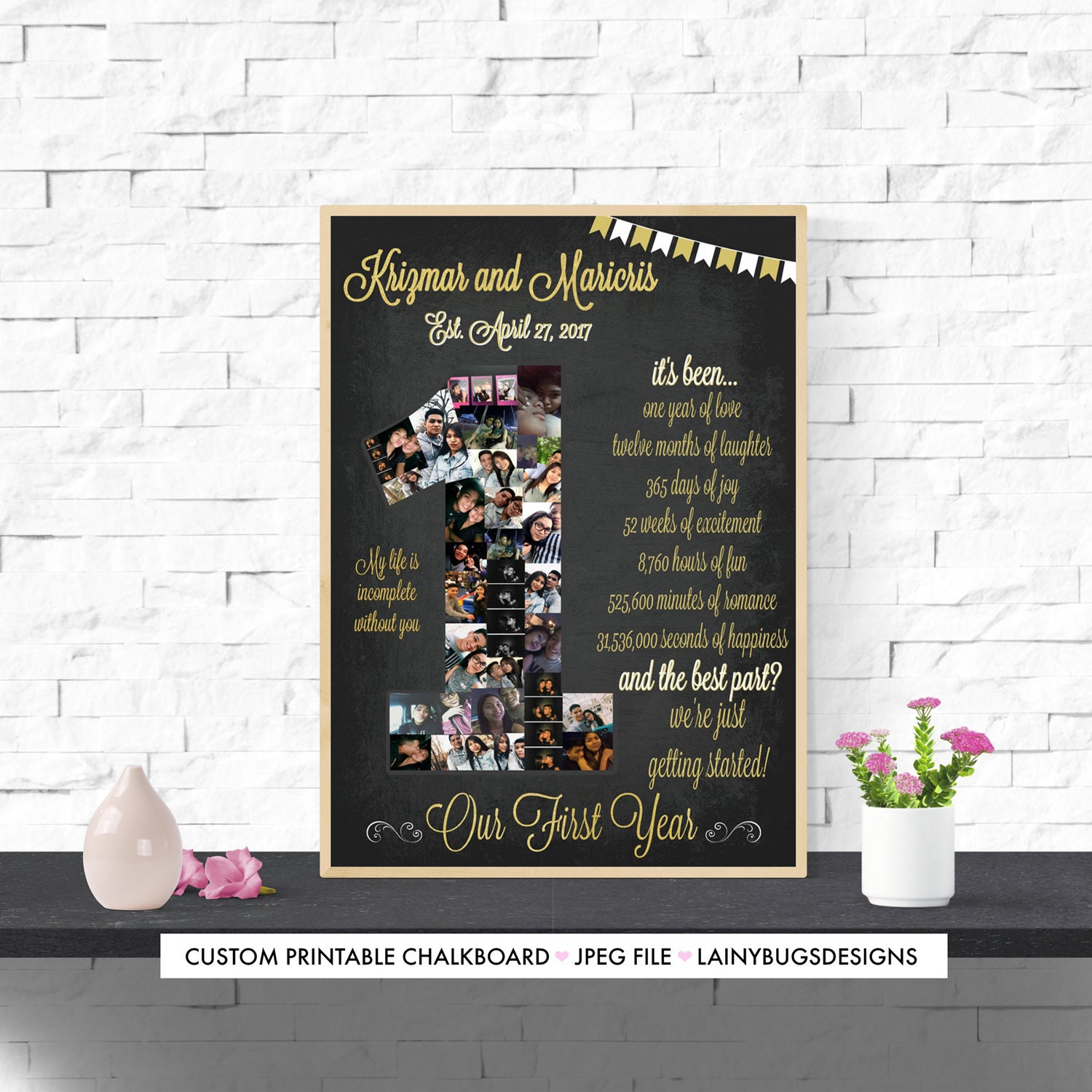 Anniversary Idea, Anniversary Week Countdown, Anniversary Banner, Digital  Download, Gifts for Him, Gifts for Her 