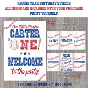 Little Rookie Birthday Welcome Sign - Rookie Year Sign - Birthday Welcome Sign - Baseball Themed Decorations - Rookie Year Decor - All-Star