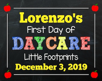 My First Day of Daycare - Kindertagesstätte - Schild für 1st Day of Daycare - My First Day of Daycare Schild - DIGITALE DATEI - Print Yourself