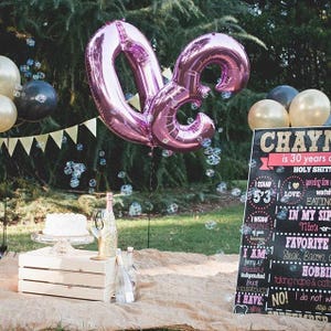 Pink and Gold 30th Birthday Chalkboard Pink and Gold Adult Birthday 30th Birthday Chalkboard 30 AF Adult cake smash Any Age image 5