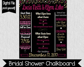 Pink and Gold Bridal Shower Chalkboard - Digital - Kate Spade Bridal Shower - Engagement - Bridal Shower Sign - Bridal Shower Decor - Couple