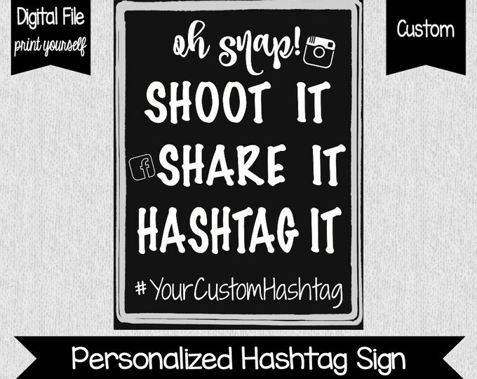Selfie Station Sign, Share on Instagram & Facebook, PRINTABLE 8x10 ...