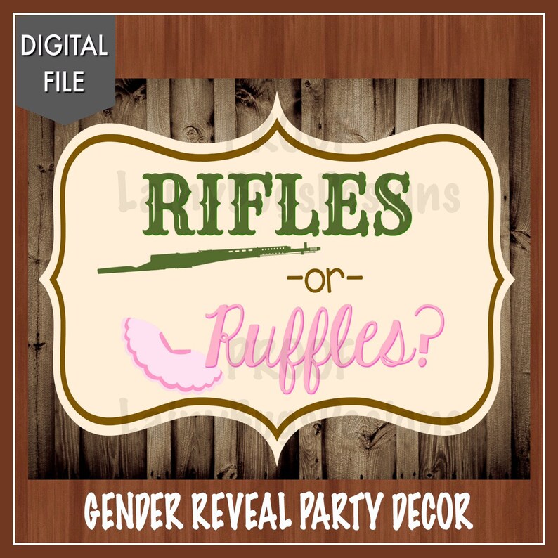 Rifles or Ruffles Gender Reveal Party Decor Rustic Gender - Etsy