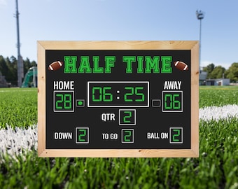 Football Scoreboard Halftime Football Sign Green Football Scoreboard Photoshoot Decor Halftime Chalkboard Half Way to One Sign Milestones