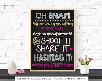 Social Media Hashtag Sign - Wedding Sign - Printable - If You Hashtag - Hashtag - Wedding Decor - Wedding Ideas - Share Photos - Hashtag