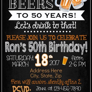 30th Birthday Party Invitation Any Age Digital Adult Birthday Invitation Cheers & Beers Cheers to 30 Years Dirty 30 30th image 5