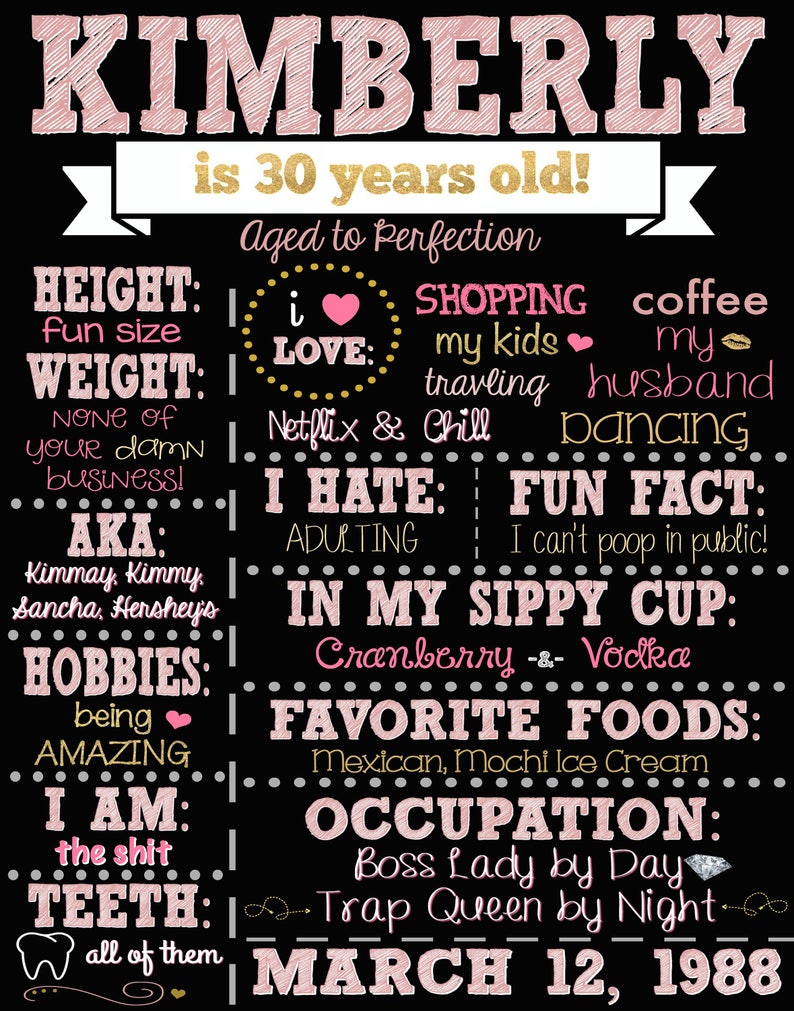 Dirty 30 Birthday Chalkboard Adult Cake Smash Chalkboard Rose Gold Chalkboard Pink and Gold 30th Birthday 30th Birthday Sign image 2