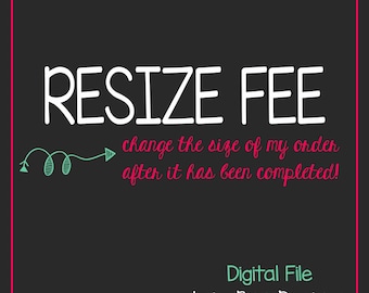 Resize Fee - Purchase if you would like your sign resized after it has been completed