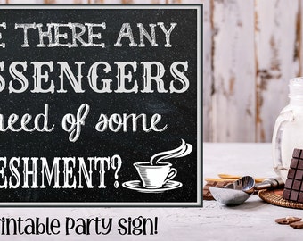 Refreshments Sign - Refreshment Sign - Winter Birthday Signs - Party Signs - Hot Chocolate -  Instant Download - 8x10 - 5x7
