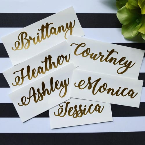 Beautiful Cursive CUSTOM First or Last Name Vinyl Decal Etsy
