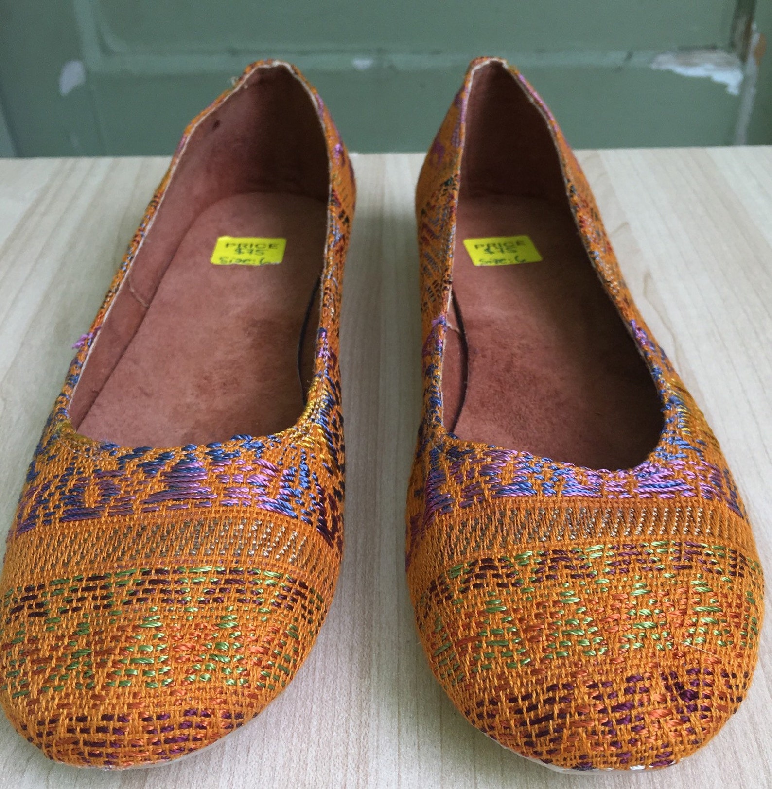 honey, hand embroidered, slip on flats, ballet flats, handmade in guatemala, guipil textiles