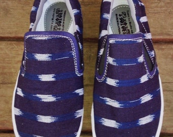 Guatemalan textiles, vans style, slip on, handmade, sneakers