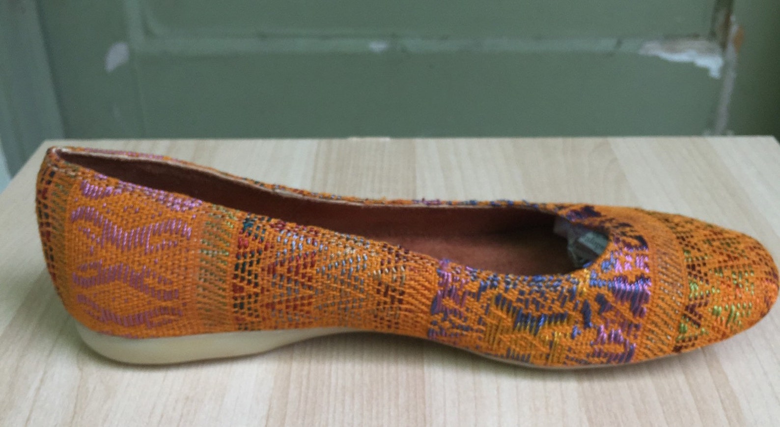 honey, hand embroidered, slip on flats, ballet flats, handmade in guatemala, guipil textiles