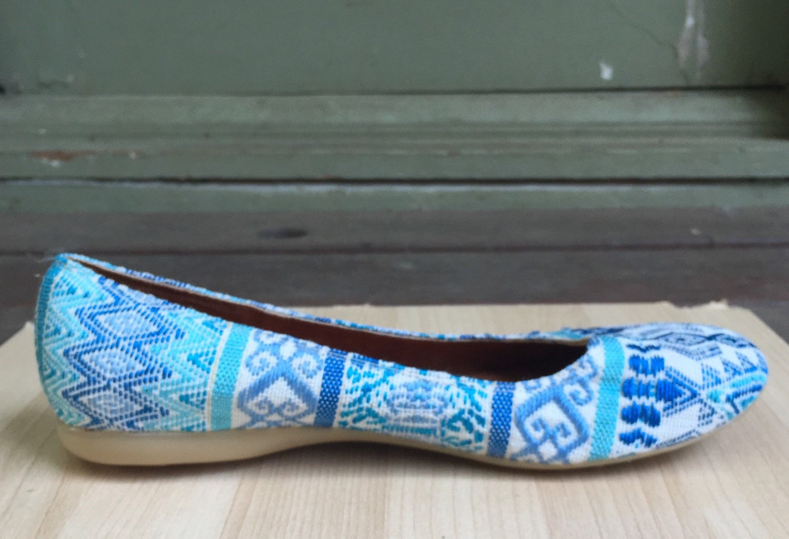 blue tones, hand embroidered, slip one flats, ballet, handmade guatemalan textiles, huipil, guipil