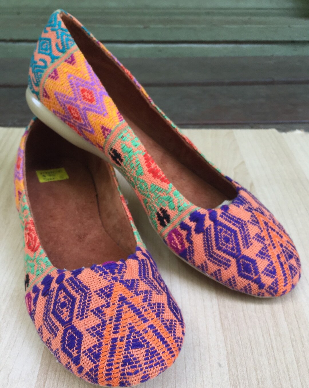 Hand Embroidered Slip on Flats - Etsy