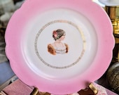 → View on Etsy: Antique Juliet Portrait Bread Plate: Gold Greek Key, Pink Border Antique Juliet Portrait Bread Plate: Gold Greek Key, Pink Border
