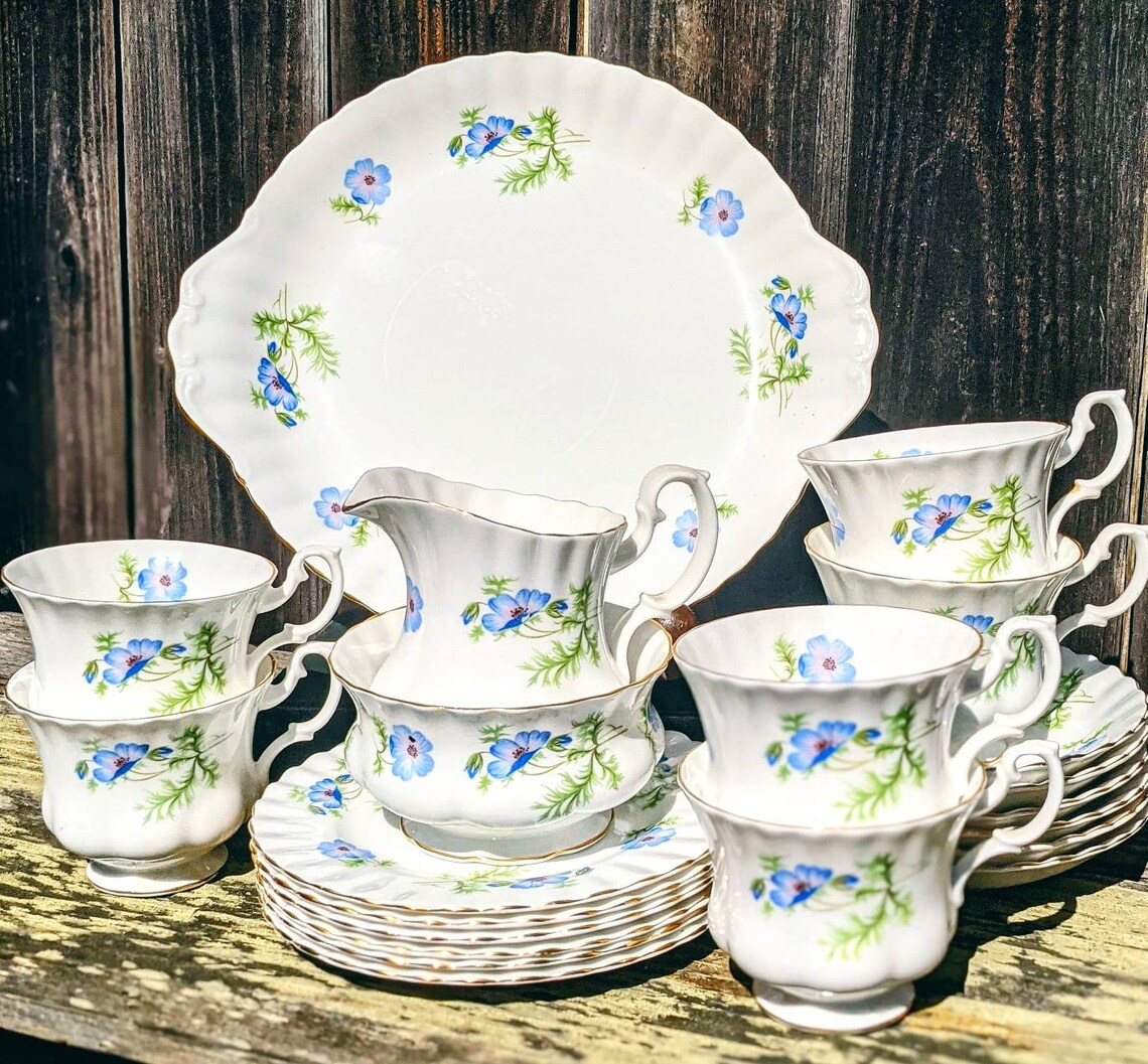 Rare Vintage Richmond Bone China royal Albert in Blue Poppy Etsy