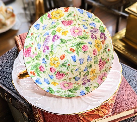 Birthday Gift - Vintage Shelley China Teacup & Saucer Oleander