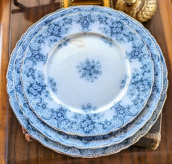 Blue pattern plates online