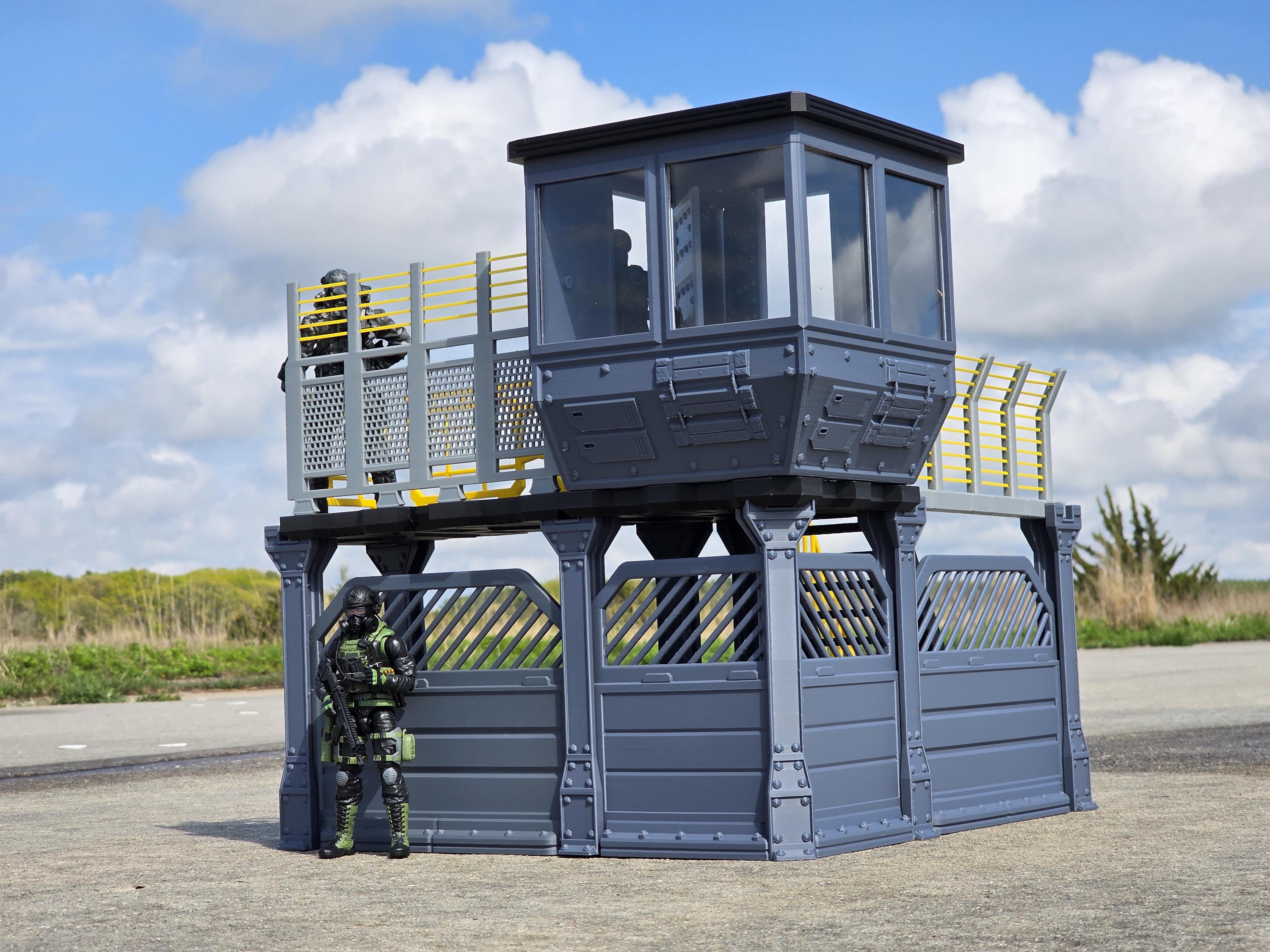 1/12 Scale Action Figure Modular Base Camp Watchtower Section Military ...