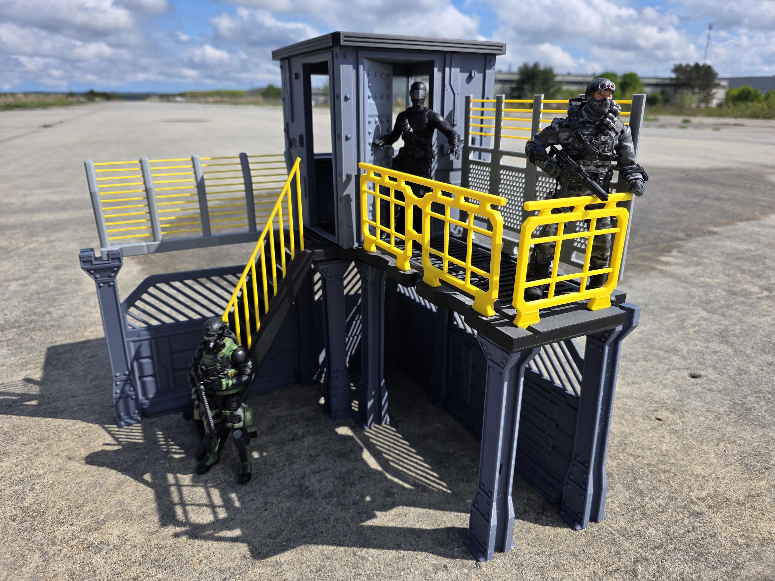 1/12 Scale Action Figure Modular Base Camp Watchtower Section Military ...