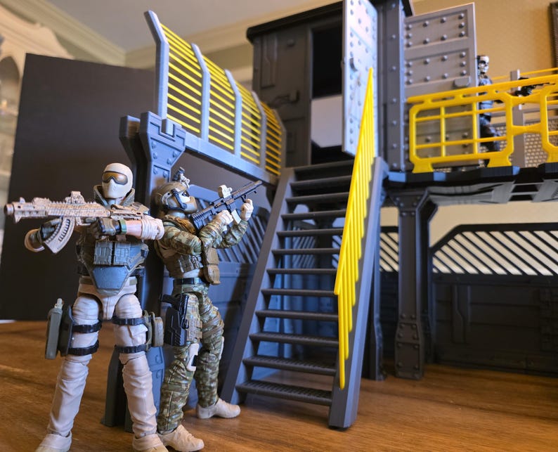 1/12 Scale Action Figure Modular Base Camp Watchtower Section Military ...