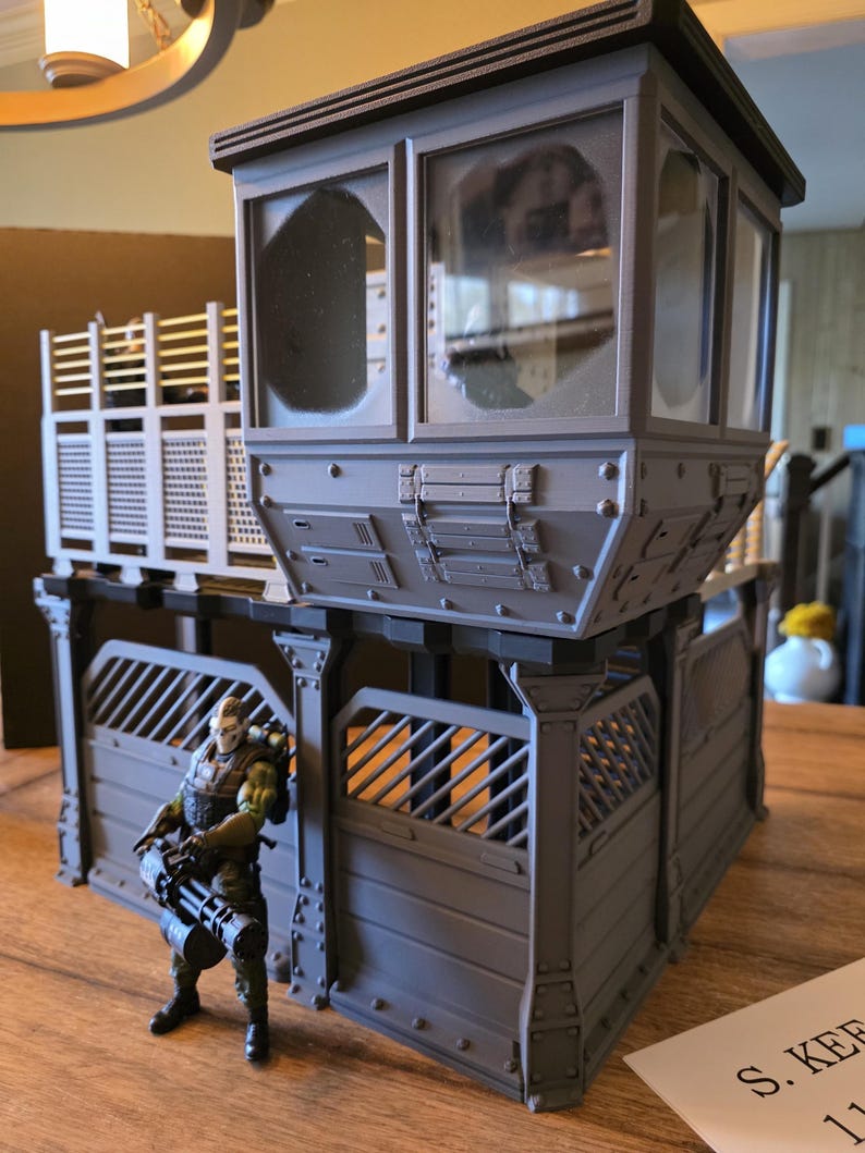 1/12 Scale Action Figure Modular Base Camp Watchtower Section Military ...