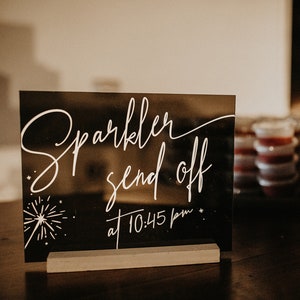 Customizable Sparkler Send Off Acrylic Wedding Sign