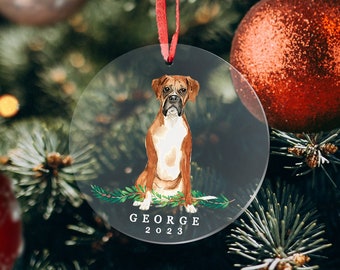 Custom Boxer Ornament | Acrylic | dog | xmas | christmas | personalized | golendoodle | yorkshire terrier | GSP | doodle | holiday