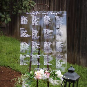 Custom Acrylic Seating Chart Sign / clear / wedding / bridal shower / seating arrangement