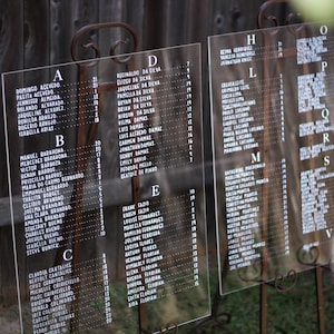 ADD a second seating chart board / acrylic seating assignment / wedding seating chart