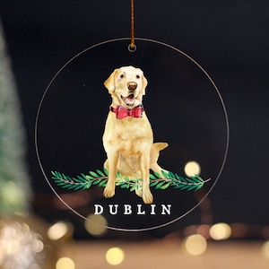 Custom Lab Ornament | Acrylic | dog | xmas | christmas | golden | labrador retriever | doodle | hound | mutt | Chesapeake | puppy | holiday