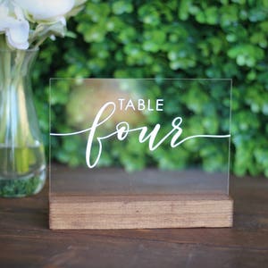 Custom Acrylic Table Numbers, wedding or event image 1