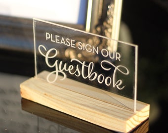 Custom Guestbook Sign / Acrylic / plexiglass / gold / wedding / event