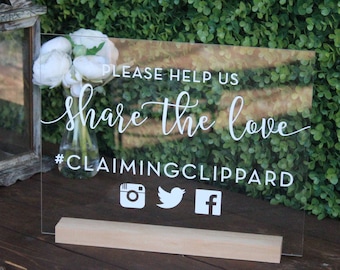 Custom Acrylic Hashtag Sign / wedding / event / photo booth / Social Media / Instagram