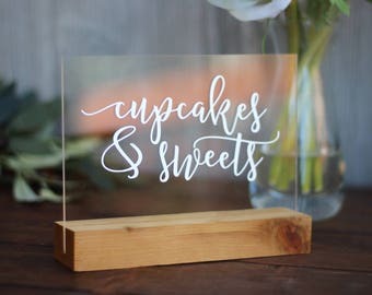 Custom Dessert Acrylic Sign | Wedding | Event  In Loving Memory Sign / Wedding / Event