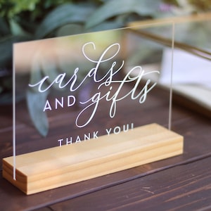 Tarjetas y obsequios personalizados Letrero personalizado de acrílico / Letrero de boda / evento / transparente
