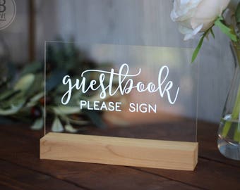 Custom Guestbook Acrylic Sign |  Wedding