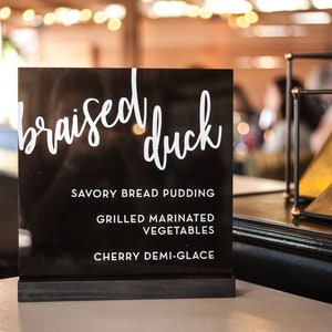 Custom Acrylic Bar Menu | Wedding | Dusted Gold | Black | Modern wedding | Event Menu