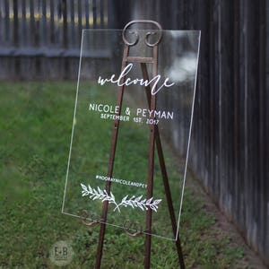 Custom Acrylic Wedding Welcome Sign / welcome to our beginning / handlettered