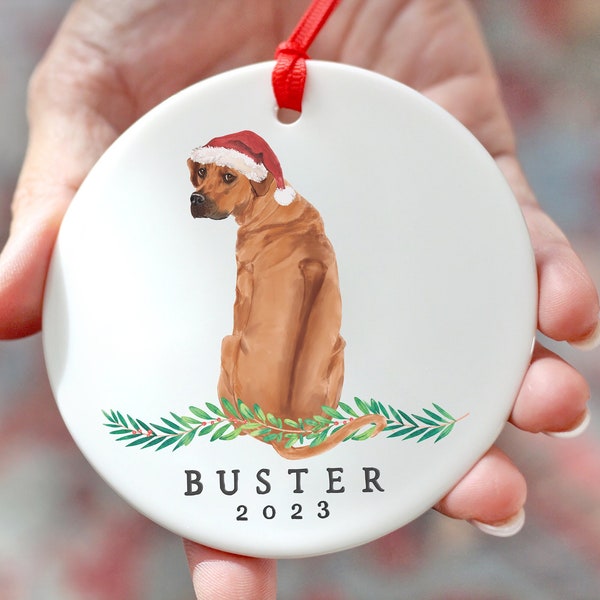 Custom Ridgeback Ceramic Ornament | dog | xmas | christmas | Rhodesian | vizsla | goldendoodle | Weimaraner | great dane | holiday