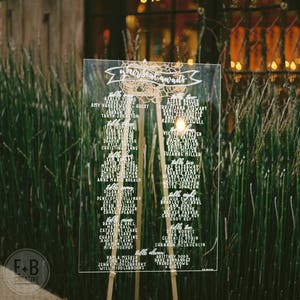 Custom Acrylic Seating Chart Sign - clear - wedding