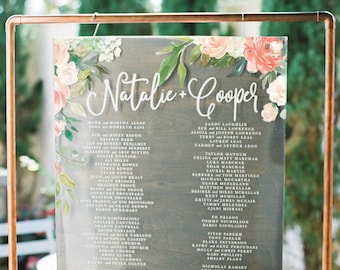 Custom Acrylic Seating Chart Sign / clear / wedding / bridal shower / seating arrangement