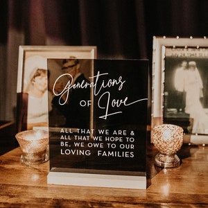 Custom Acrylic In Loving Memory Sign / Wedding / Event / generations of love / memorial