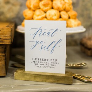 Custom Acrylic Sign / grey / wedding / event / treat yo&#39; self / french blue