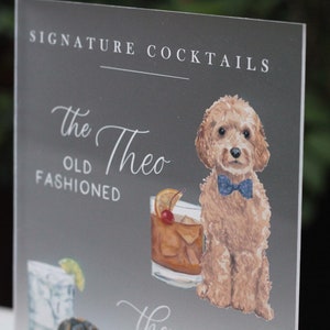 Dog Wedding Menu | Bar Menu Wedding | goldendoodle | Puptail | lab | puppy | cocktail menu | watercolor | turtle