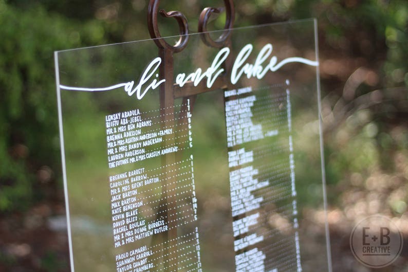 Acrylic Seating Chart Wedding