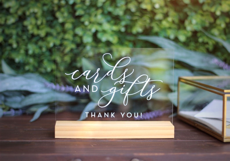 Custom Cards and Gifts Acrylic Custom Sign wedding event sign frosted